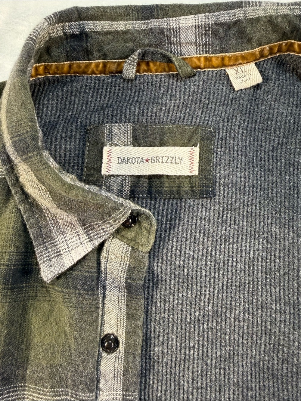 Dakota Grizzly Men's Plaid Flannel Shirt Jacket - Green & Gray